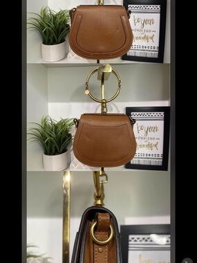 Chloe Tan/Brown Leather Saddle Crossbody Bag